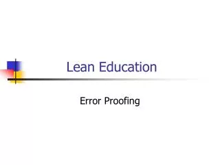 Lean Education