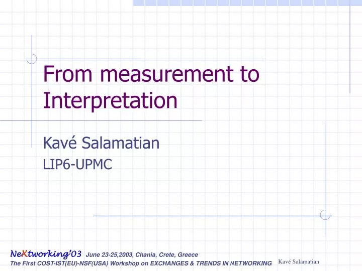 from measurement to interpretation