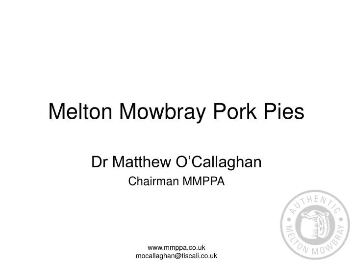 melton mowbray pork pies