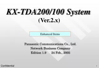 KX-TDA200/100 System (Ver.2.x)