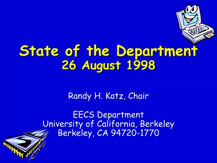 state of the department 26 august 1998