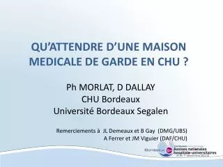 qu attendre d une maison medicale de garde en chu