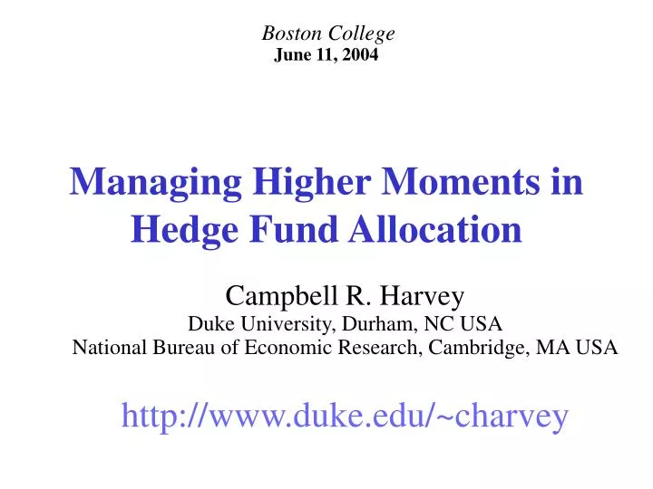 managing higher moments in hedge fund allocation