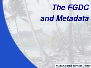 The FGDC and Metadata