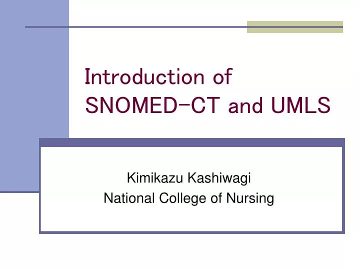 introduction of snomed ct and umls
