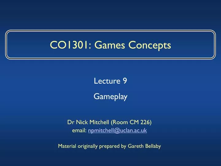 co1301 games concepts
