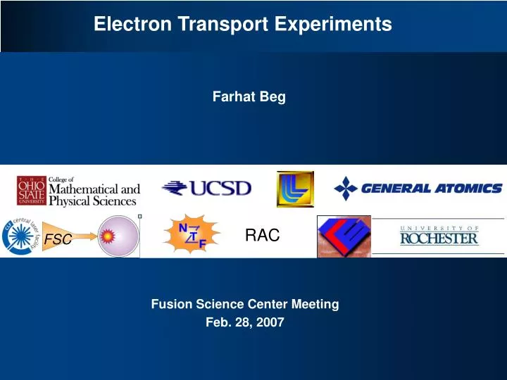 electron transport experiments