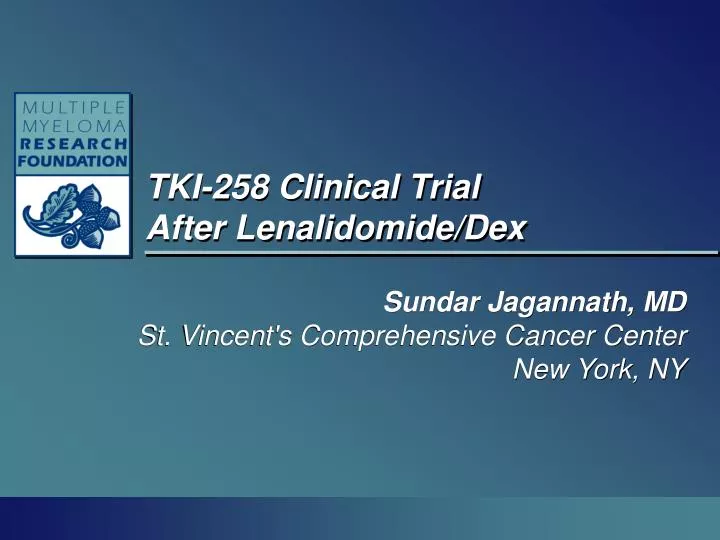 tki 258 clinical trial after lenalidomide dex