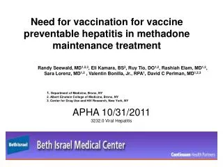 Need for vaccination for vaccine preventable hepatitis in methadone maintenance treatment