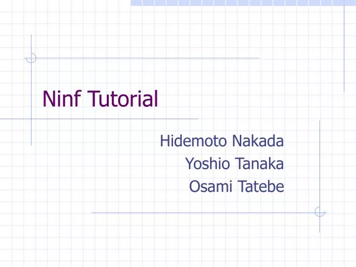 ninf tutorial