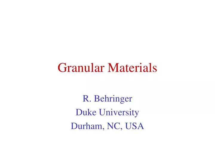 granular materials