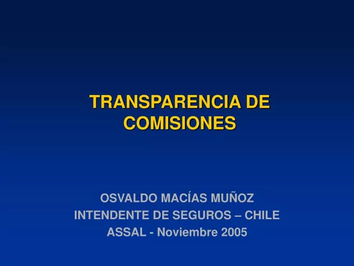 transparencia de comisiones