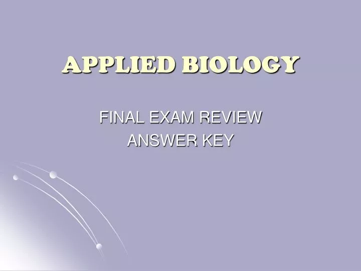 applied biology