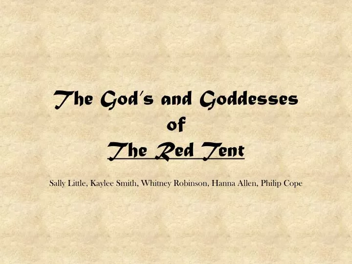 the god s and goddesses of the red tent