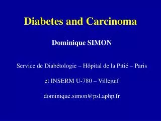 Diabetes and Carcinoma