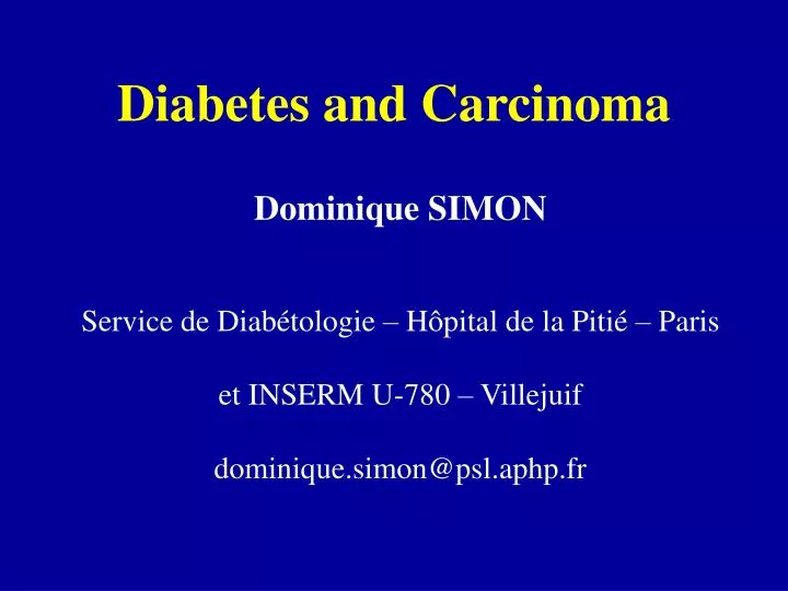 diabetes and carcinoma