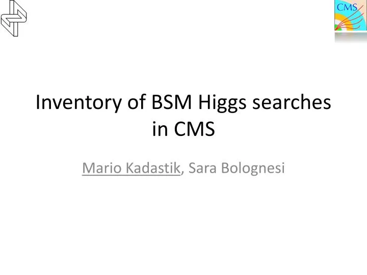 inventory of bsm higgs searches in cms