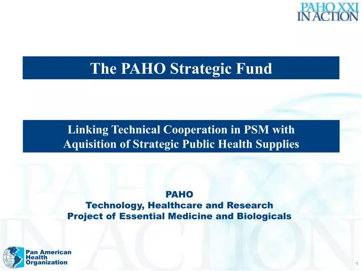 paho technology healthcare and research project of essential medicine and biologicals