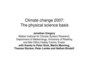 Climate change 2007: The physical science basis