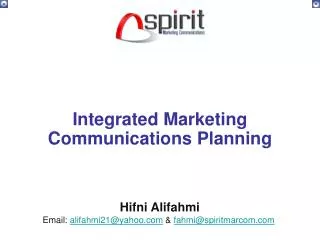 Integrated Marketing Communications Planning