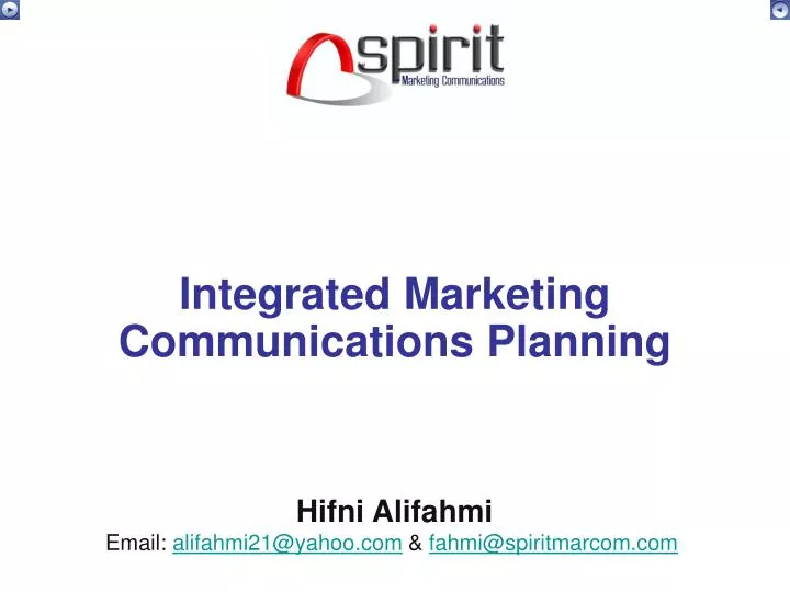 integrated marketing communications planning