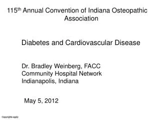 115 th Annual Convention of Indiana Osteopathic Association