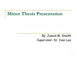 Minor Thesis Presentation