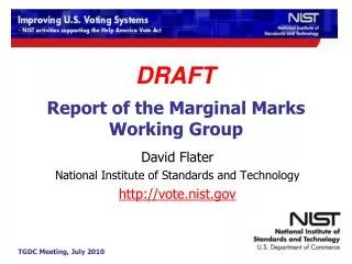 Report of the Marginal Marks Working Group
