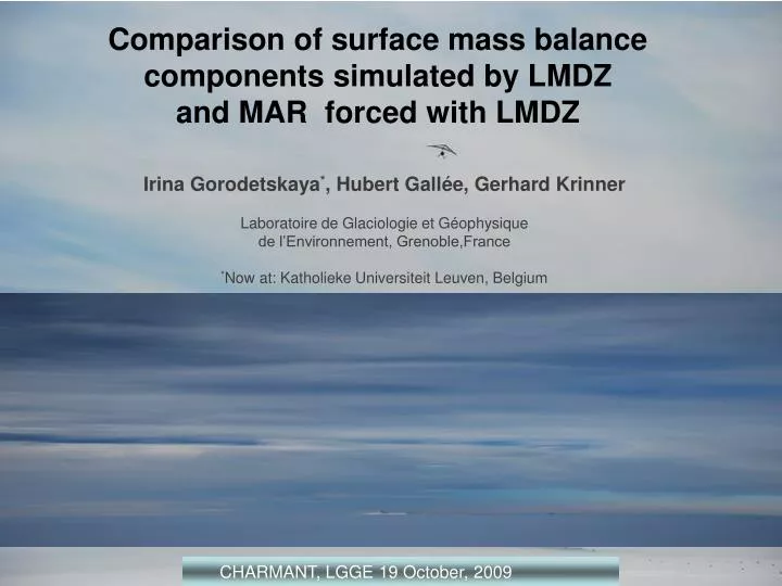 comparison of surface mass balance components simulated by lmdz and mar forced with lmdz