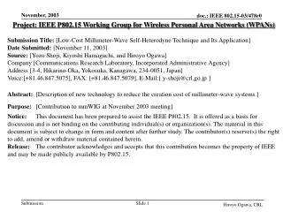 Project: IEEE P802.15 Working Group for Wireless Personal Area Networks (WPANs)