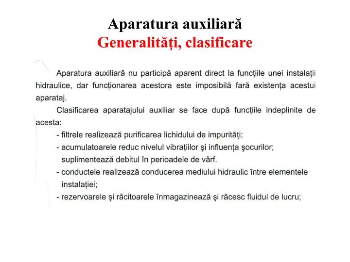 aparatura auxiliar generalit i clasificare