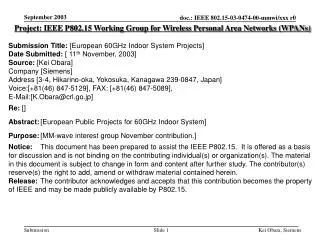 Project: IEEE P802.15 Working Group for Wireless Personal Area Networks (WPANs)