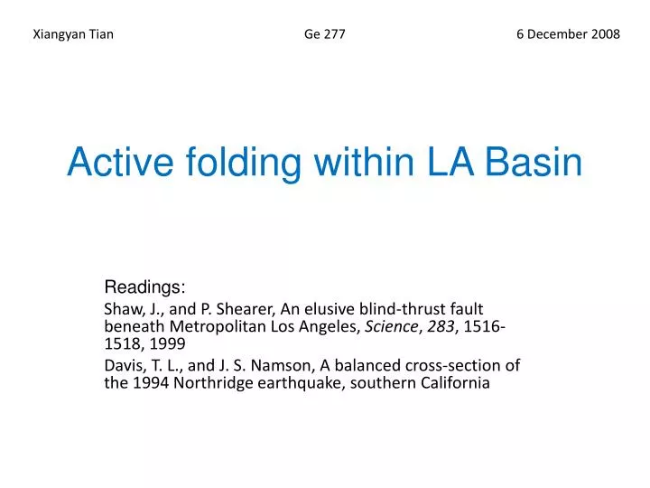 active folding within la basin