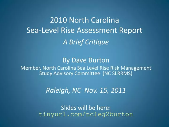 2010 north carolina sea level rise assessment report
