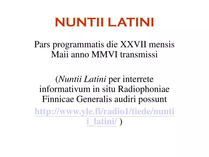 nuntii latini