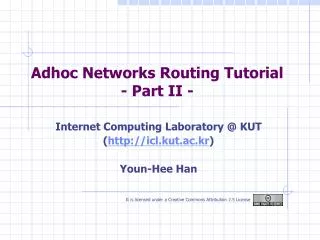 Adhoc Networks Routing Tutorial - Part II -