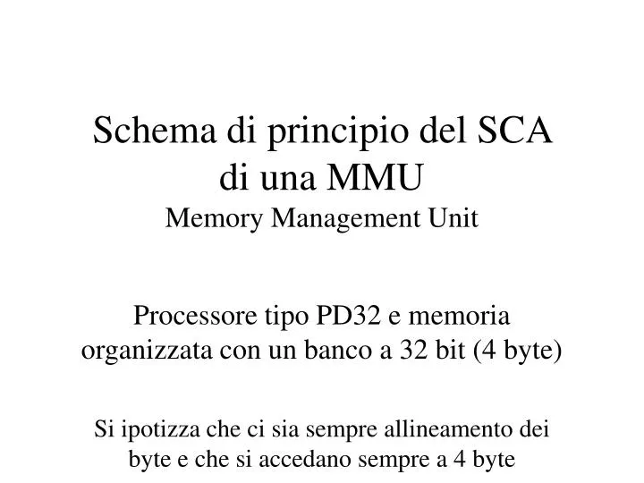 schema di principio del sca di una mmu memory management unit
