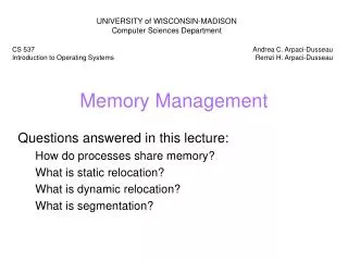 Memory Management