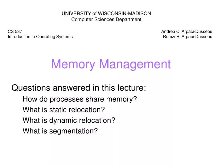 memory management