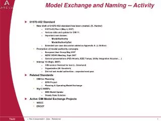 Model Exchange and Naming -- Activity