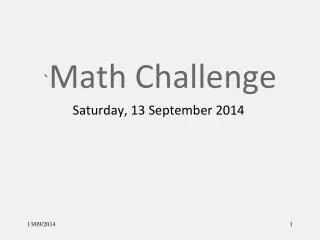 ` Math Challenge