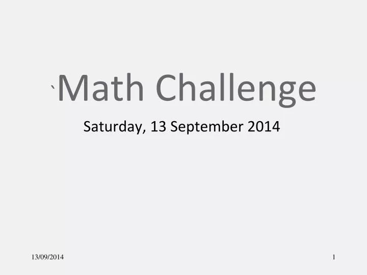 math challenge