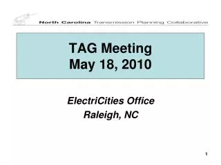 TAG Meeting May 18, 2010