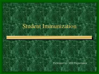 Student Immunization