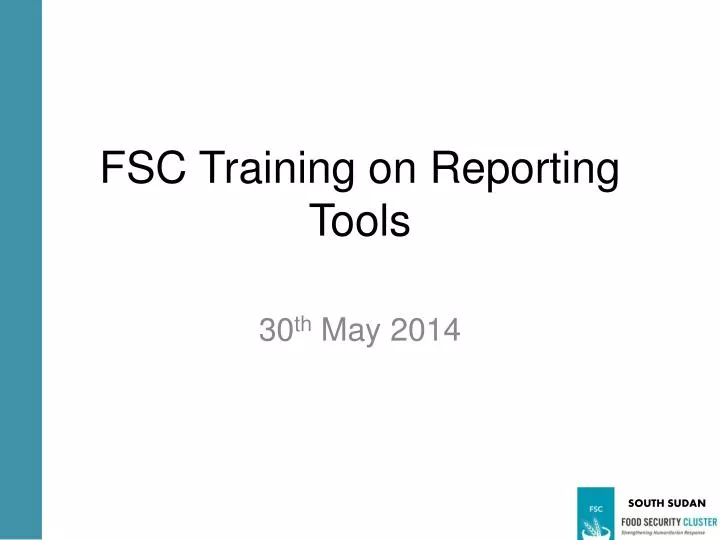 fsc training on reporting tools