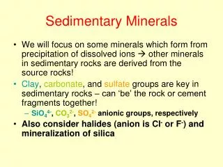 Sedimentary Minerals