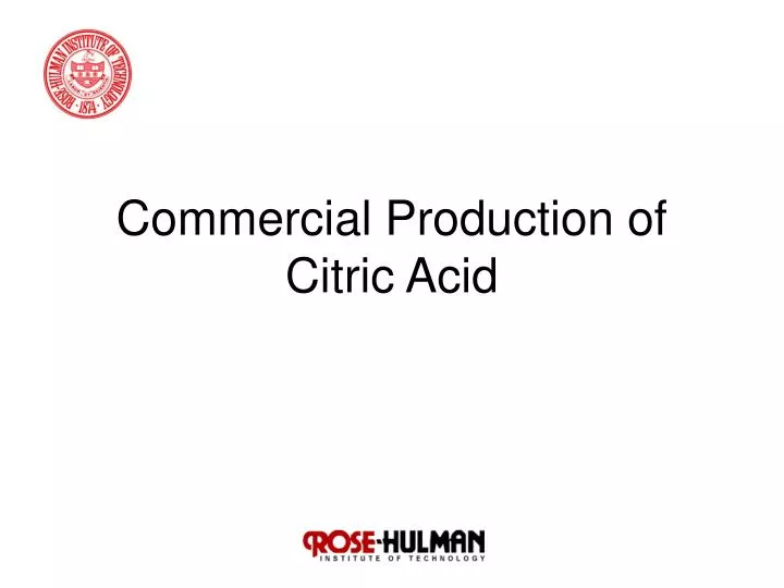 commercial production of citric acid