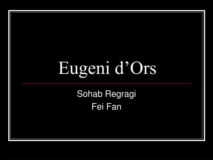 eugeni d ors