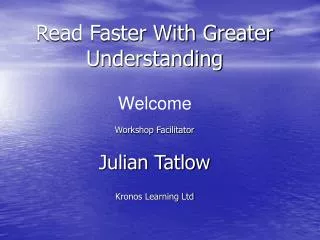 Read Faster With Greater Understanding