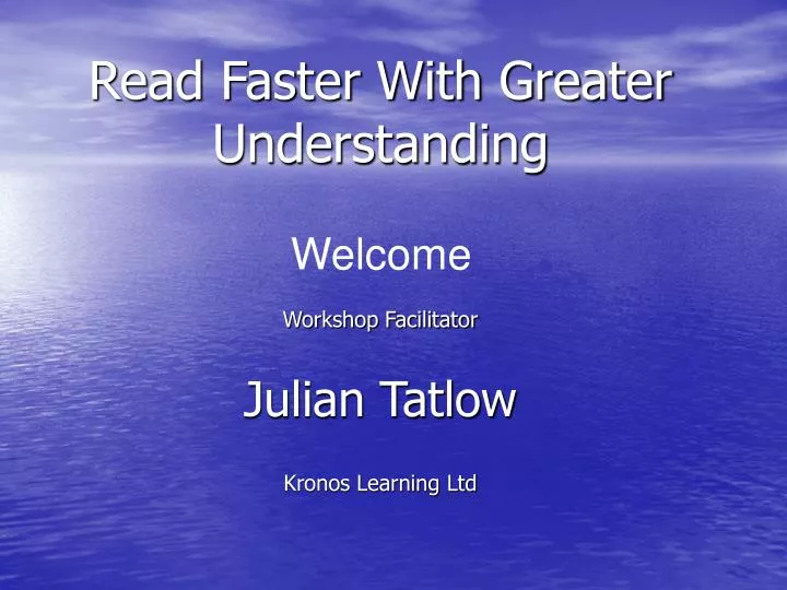 read faster with greater understanding